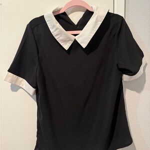 SHEIN Black Shirt with White Accents